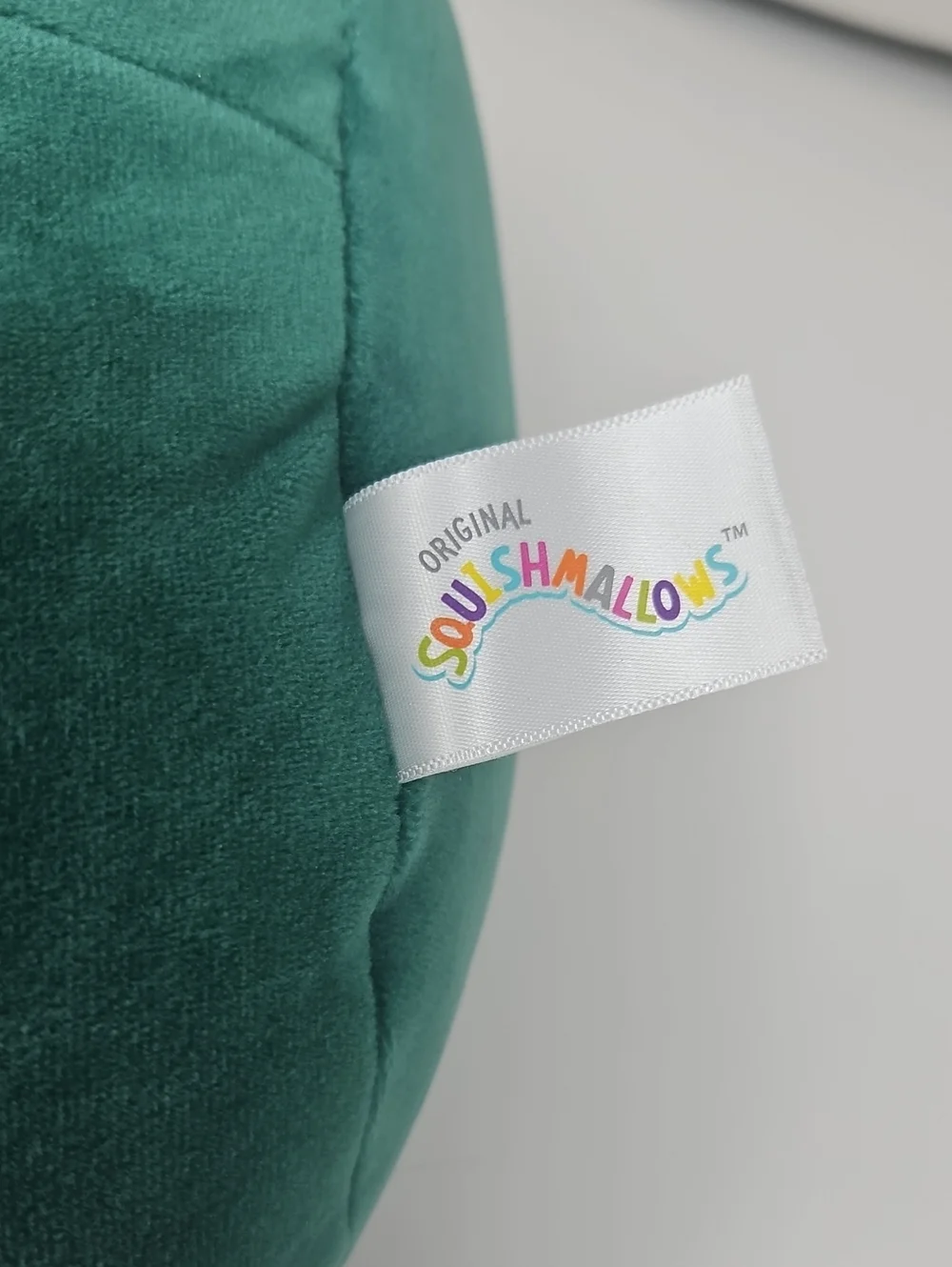 Squishmallows Nick The Santa Claus Teal Plaid Plush Faux Fur Trim